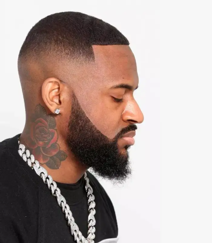 Authentic African Food Buzz Haircut With A Bald Fade