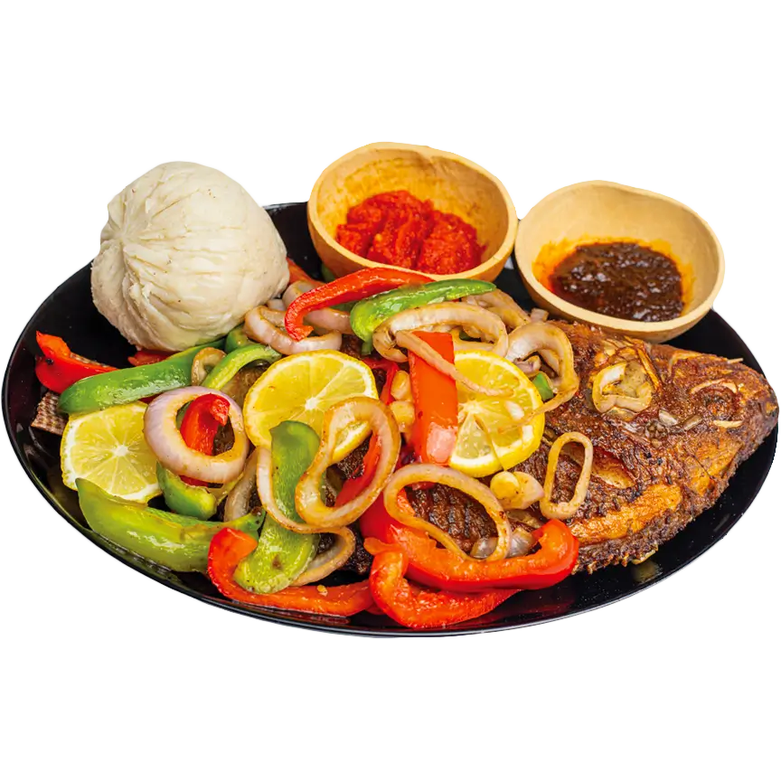 Authentic African Food Banku Dish
